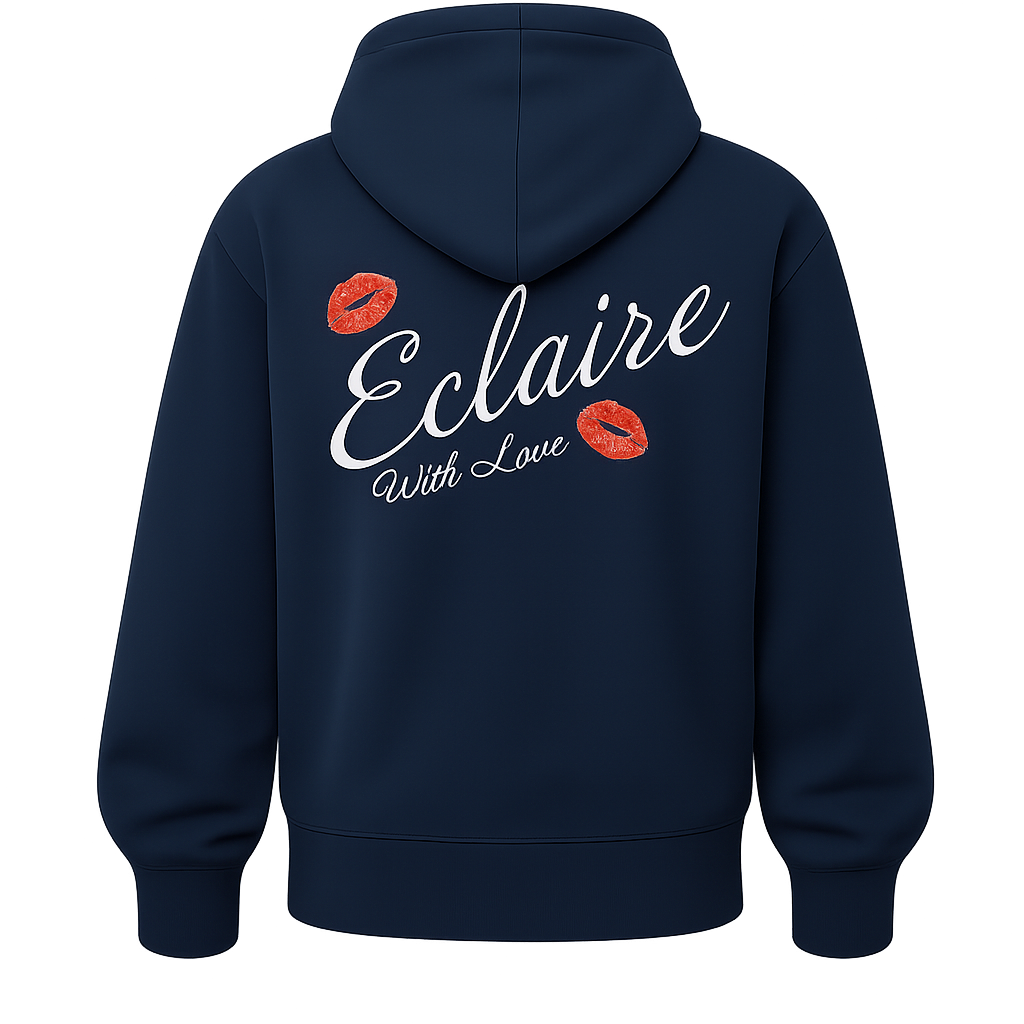 Eclaire with love Blue Navy Hoodie
